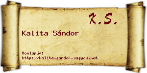Kalita Sándor névjegykártya
